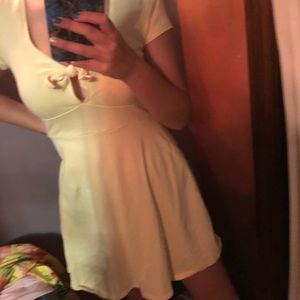 forever 21- mini yellow u neck dress